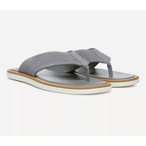 NWT Vince ​Dean Men\'s Thong Toe Smoke Suede Sandals Size 9 M (MSRP $195) main image 4